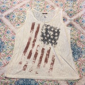 ⬇️Mark by Avon burnout American Flag tank top size L